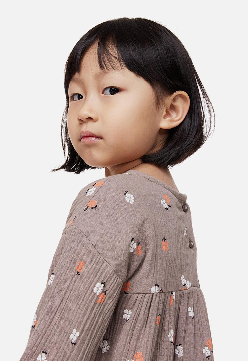 H&M - A-line dress - beige  & grey