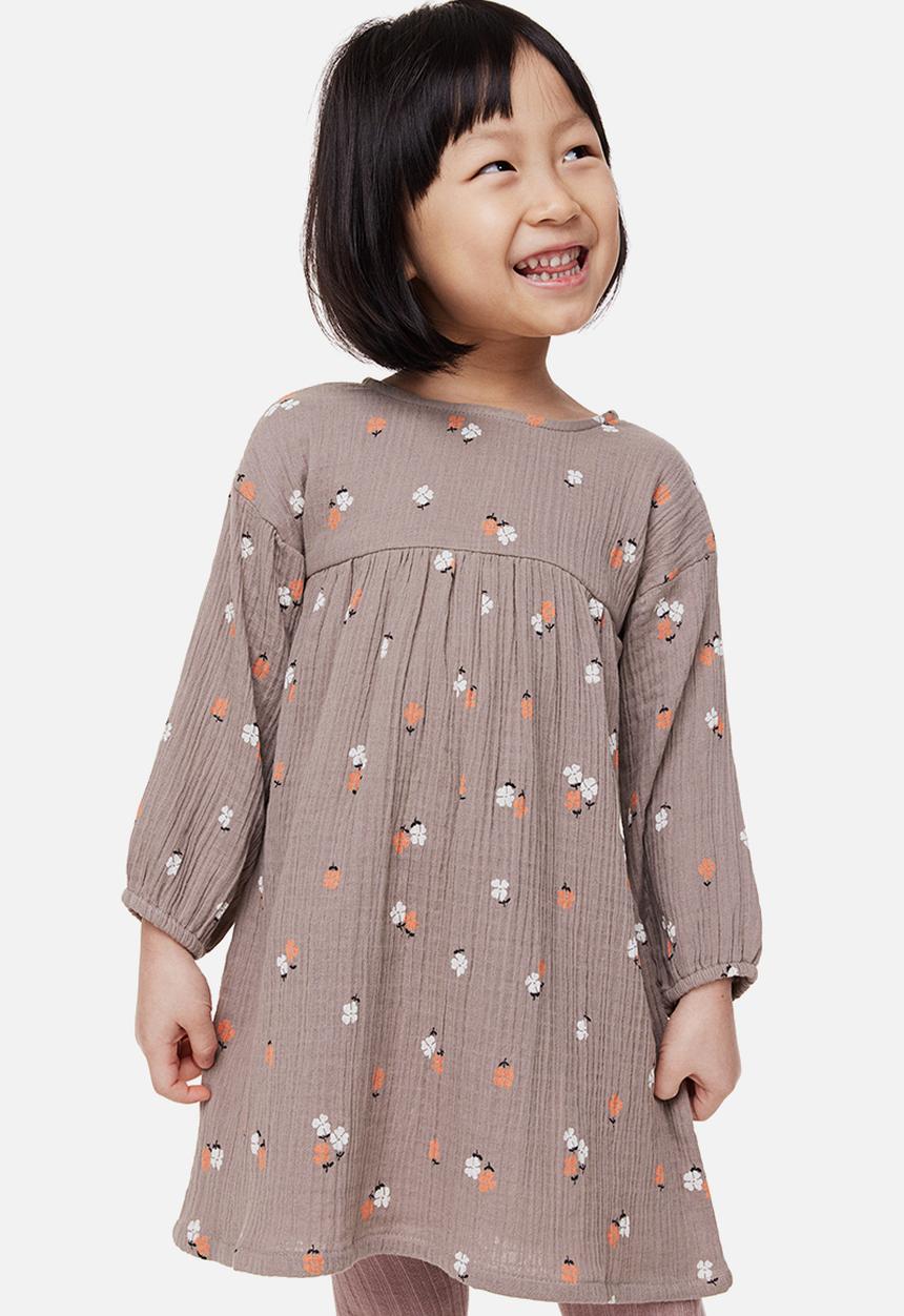 H&M - A-line dress - beige  & grey