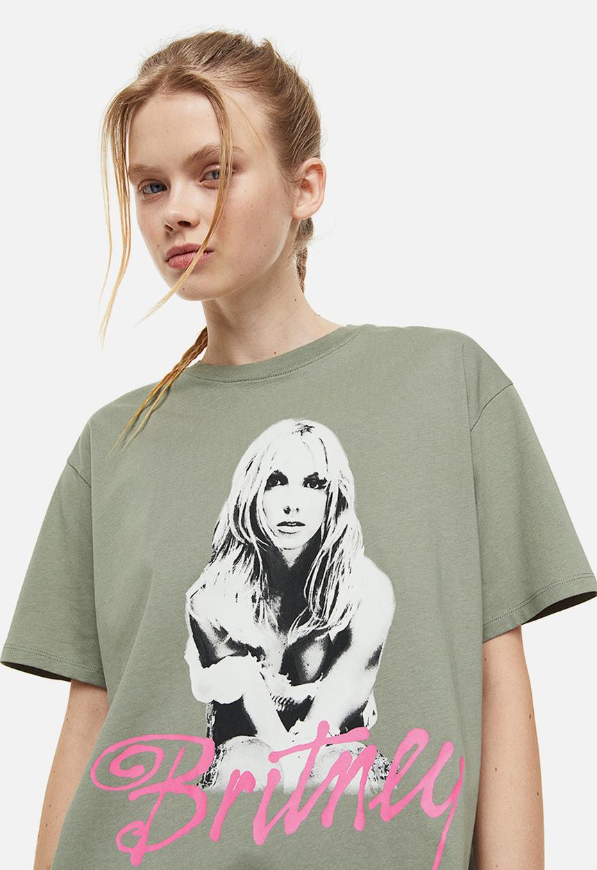 H&M - Oversized printed t-shirt - green,multi