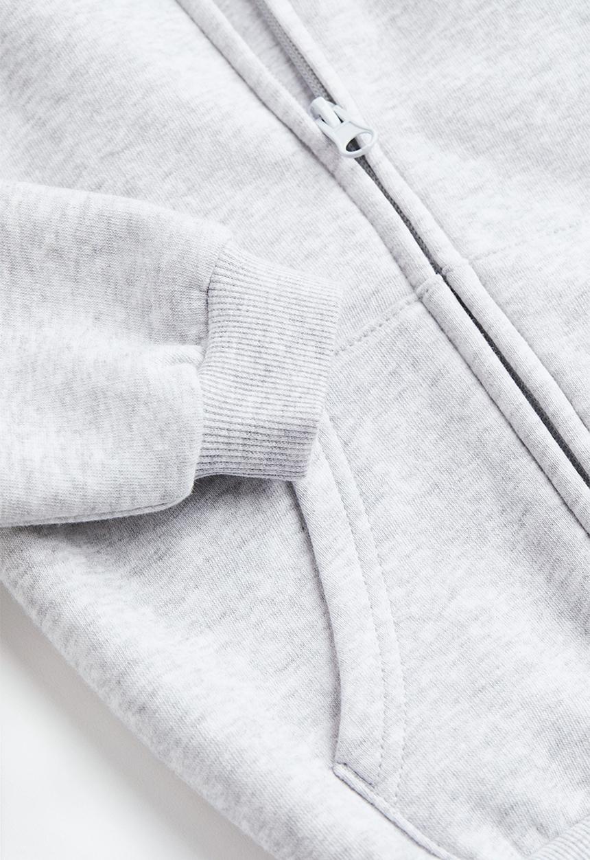 H&M - Zip-through hoodie - light grey marl