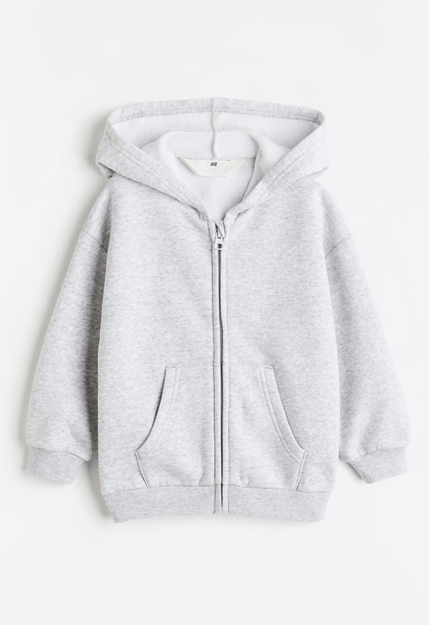 H&M - Zip-through hoodie - light grey marl