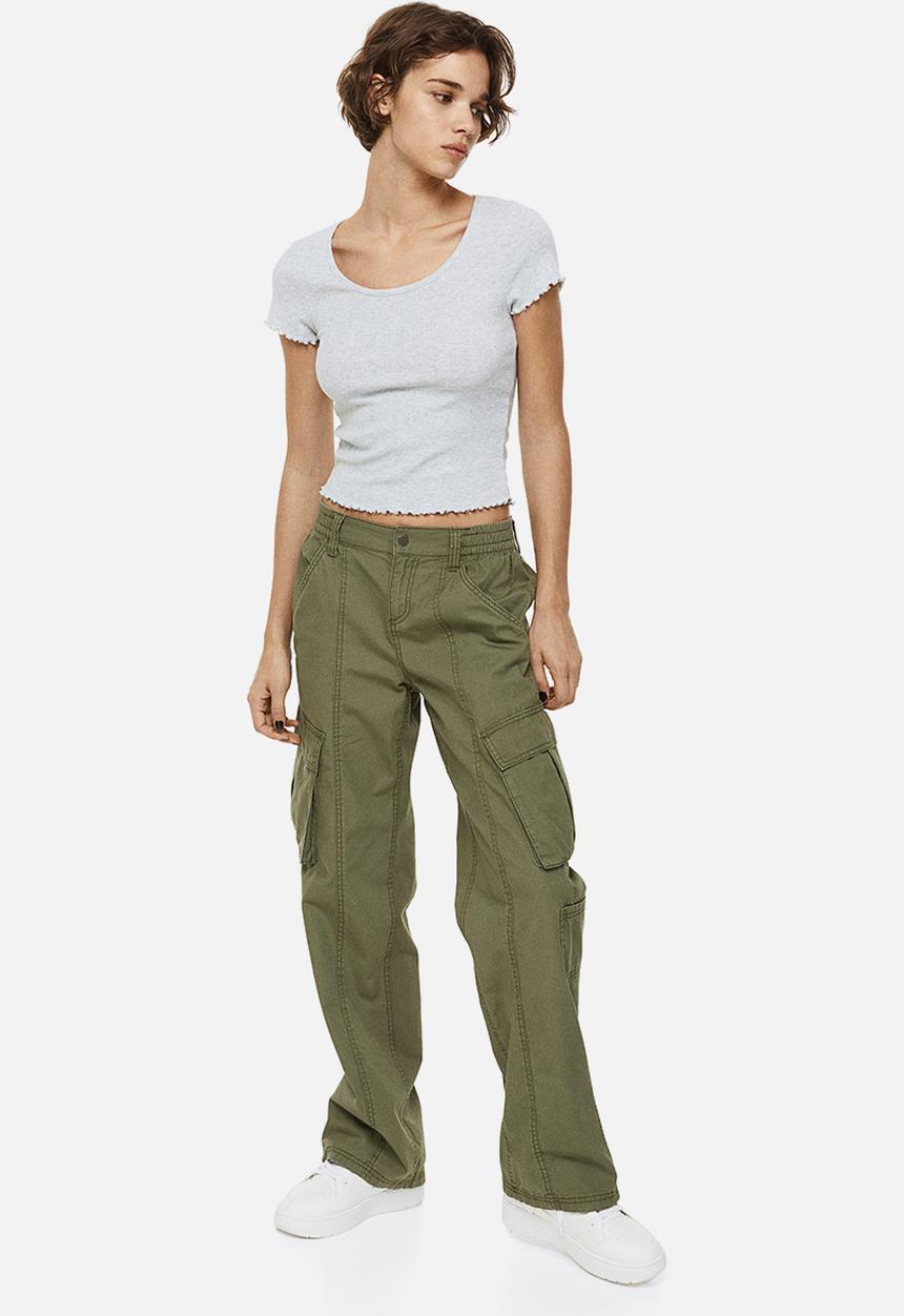 H&M - Pointelle jersey top - grey