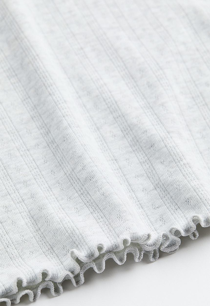 H&M - Pointelle jersey top - grey