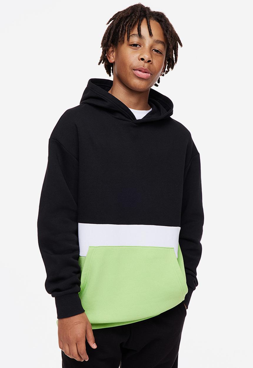 H&M - Oversized hoodie - black/block-coloured
