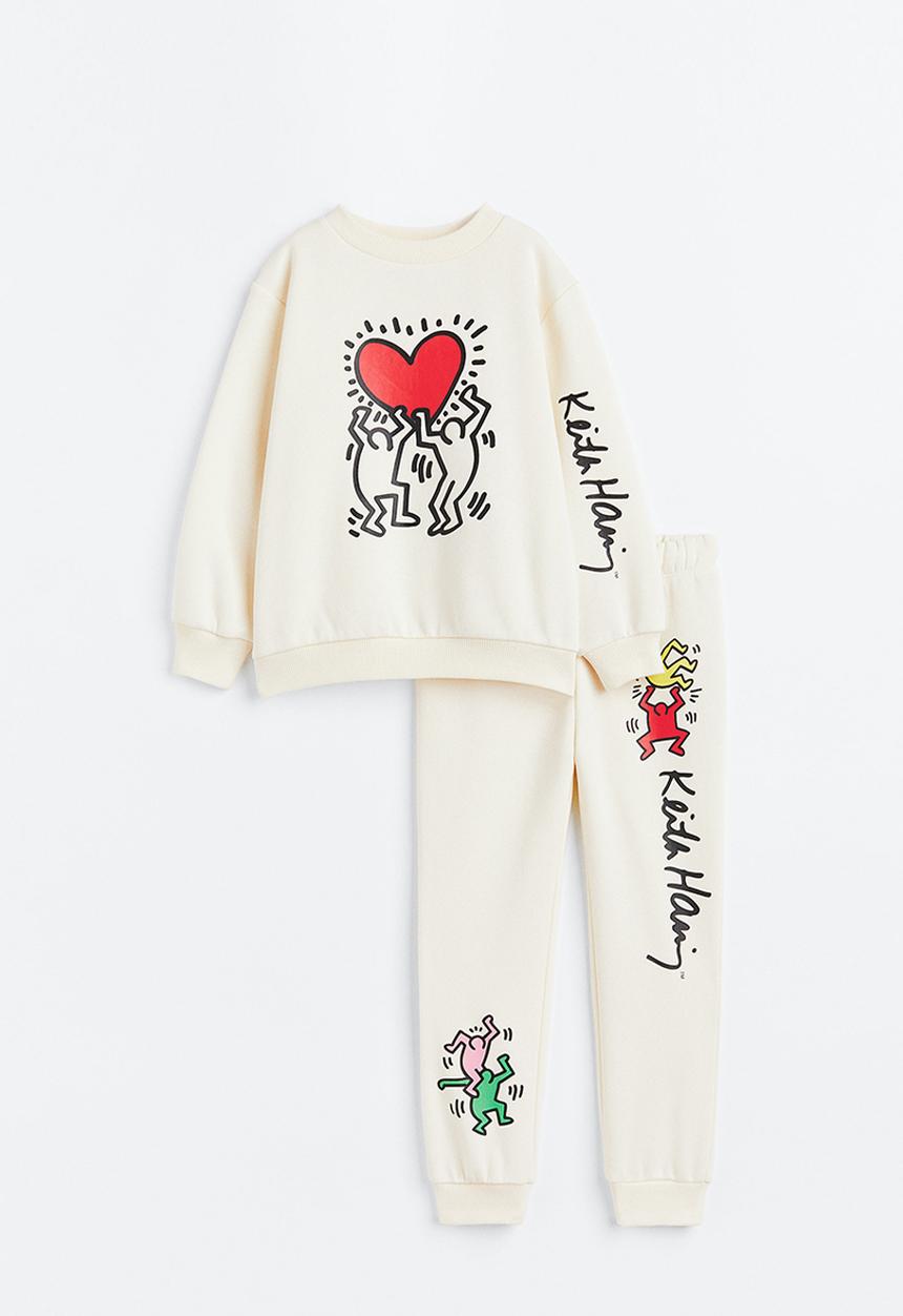 H&M - Keith Haring x H&M: 2 Piece printed set - natural white/keith haring