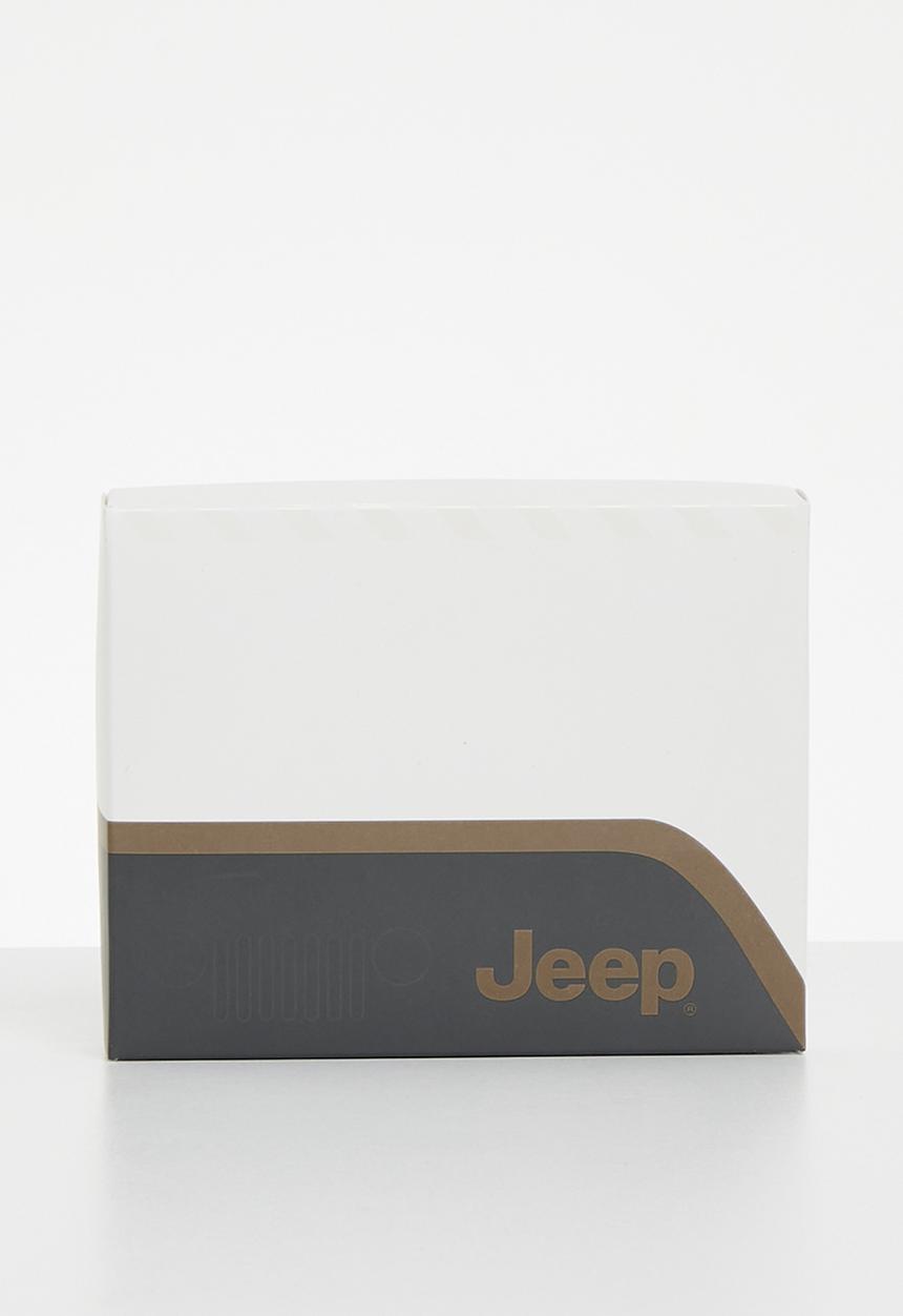 JEEP - Jeep leather tab billfold wallet - choc