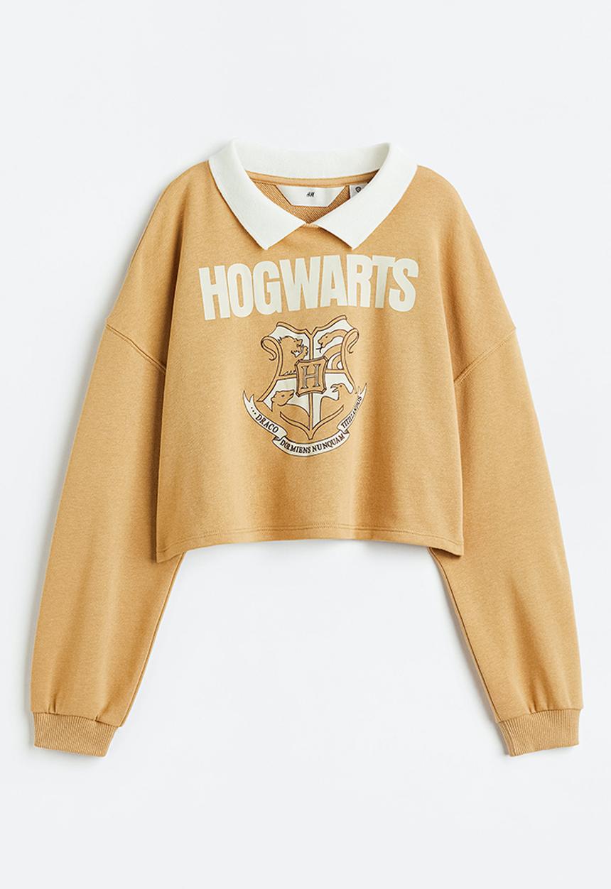 H&M - Boxy-style printed sweatshirt - beige ,multi