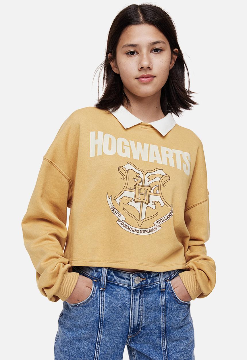 H&M - Boxy-style printed sweatshirt - beige ,multi