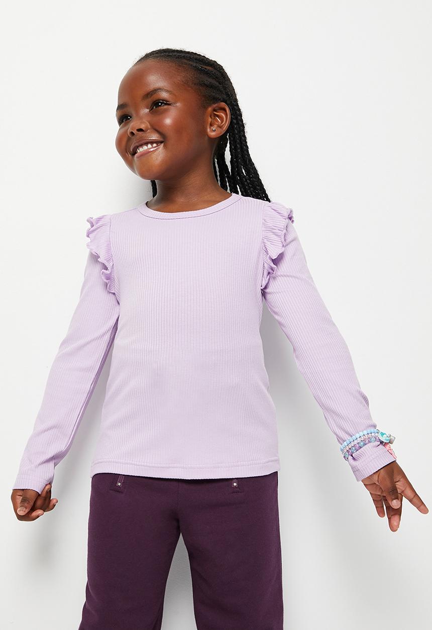 Superbalist - Frill detail rib tee - lilac
