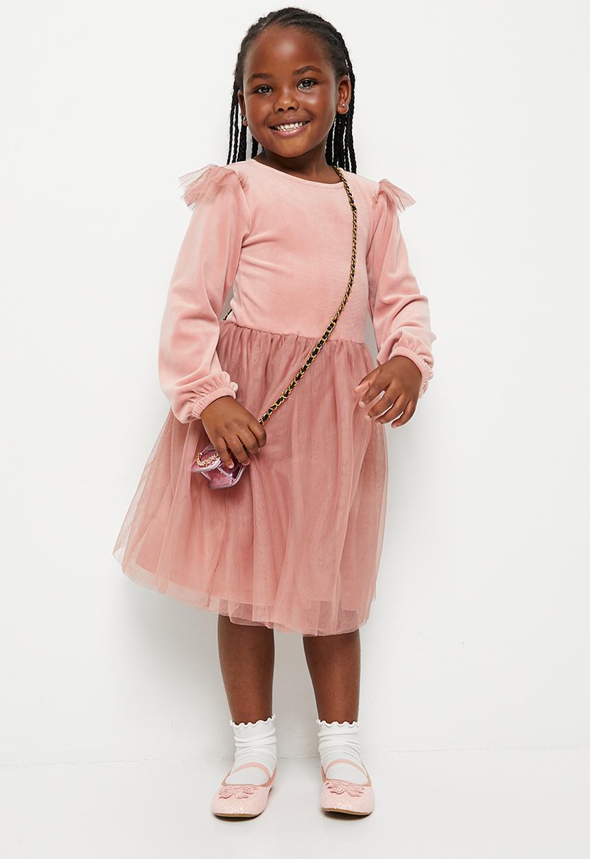 Superbalist - Combo velour dress - pale rose