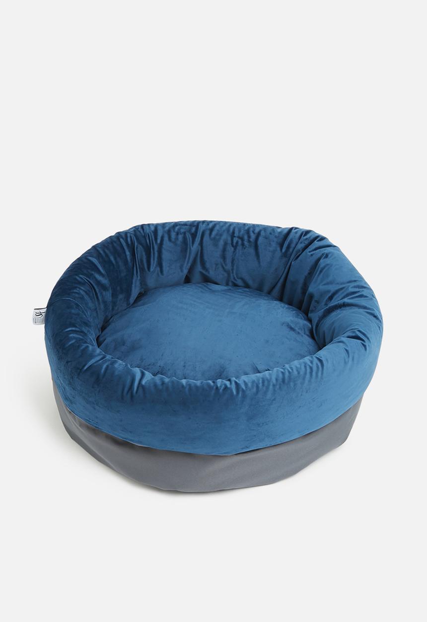Sixth Floor - Velvet canolli snuggle pet bed - royal blue
