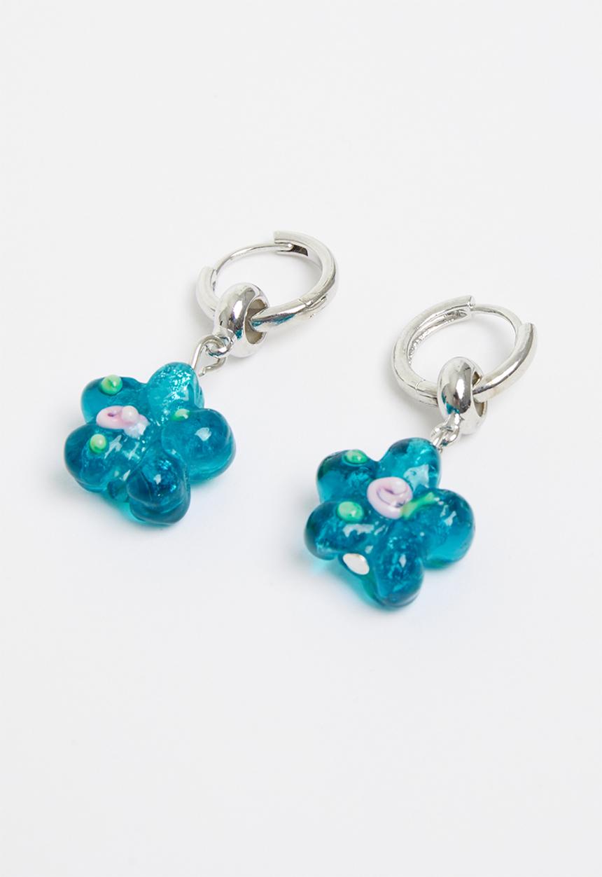 Superbalist - Mika flower hoop earrings - blue