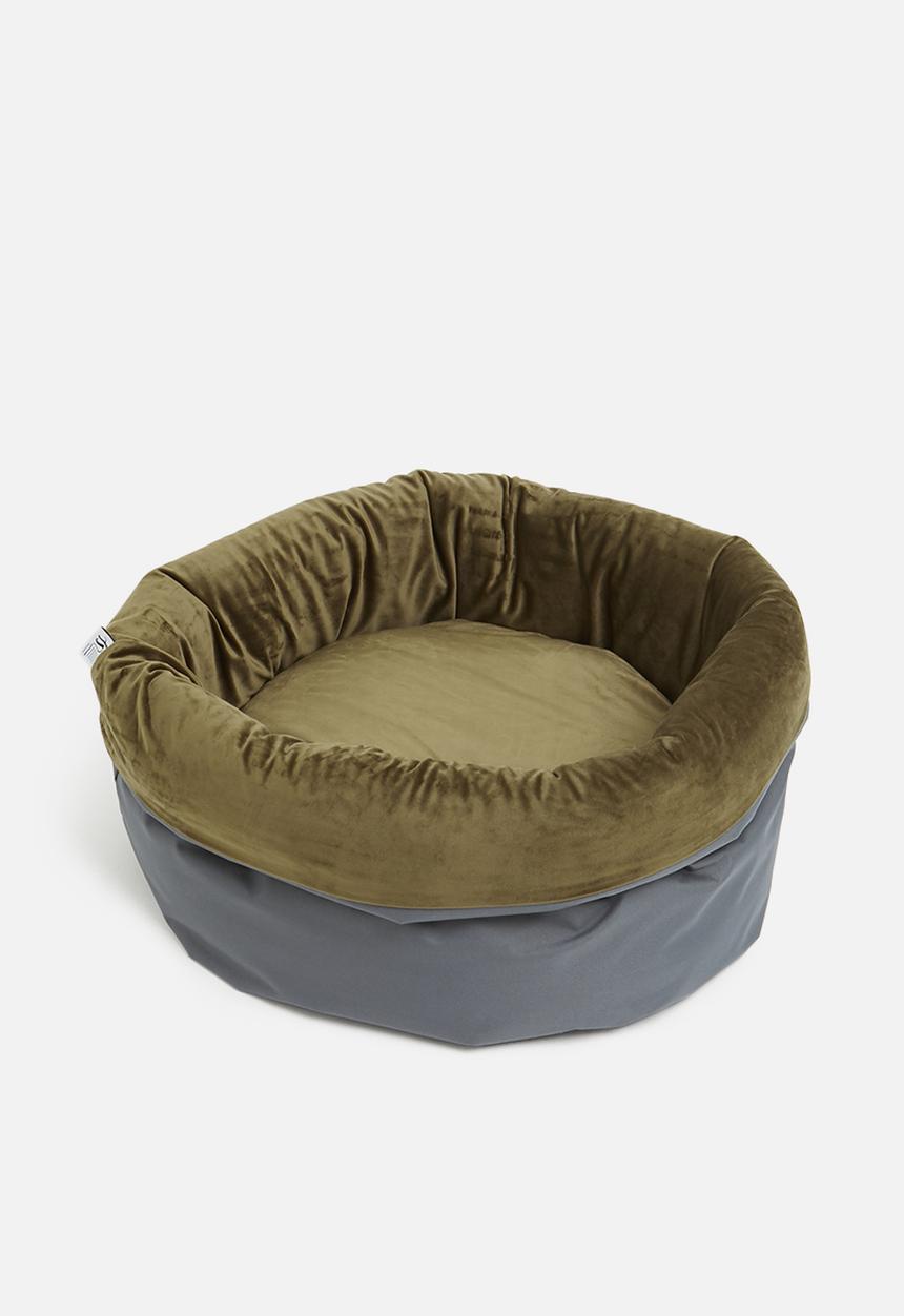 Sixth Floor - Velvet canolli snuggle pet bed - saddle