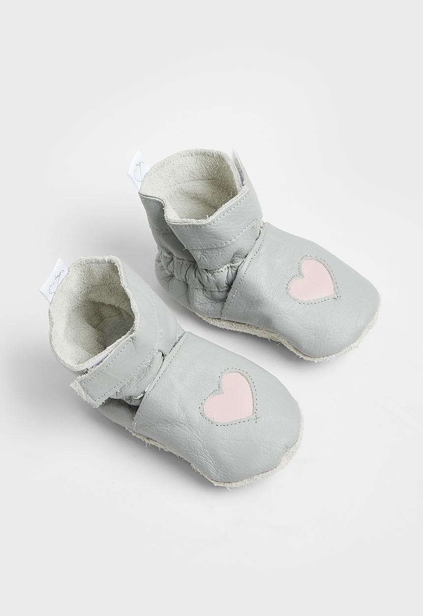Pitta-Patta Shoes - Boot heart - light grey