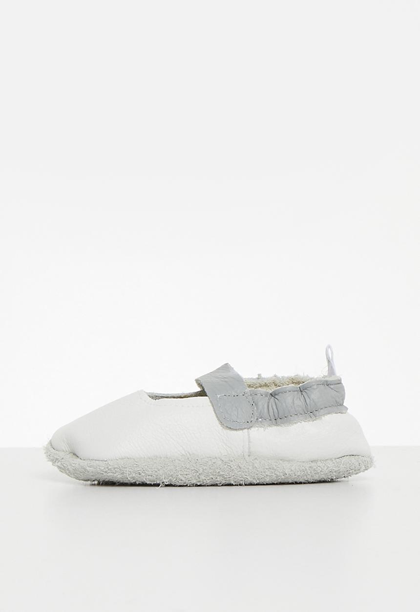 Pitta-Patta Shoes - Mary jane star - white & grey