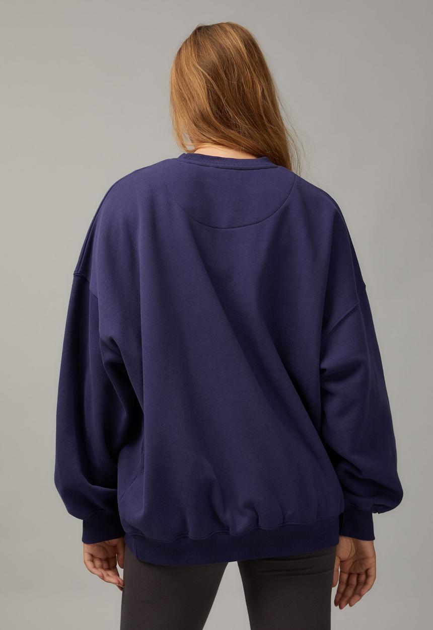 Factorie - Slouchy premium graphic crew - patriot blue/tribeca
