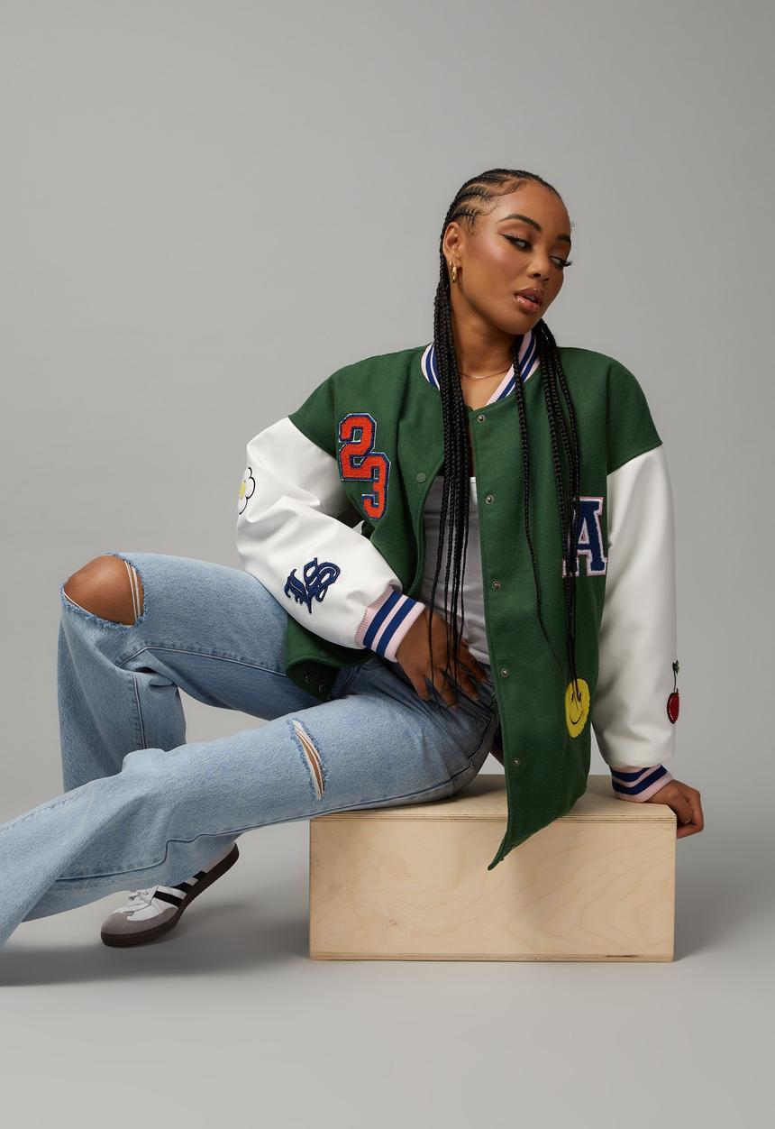 Factorie - Varsity bomber jacket - clubhouse prep/trekking green
