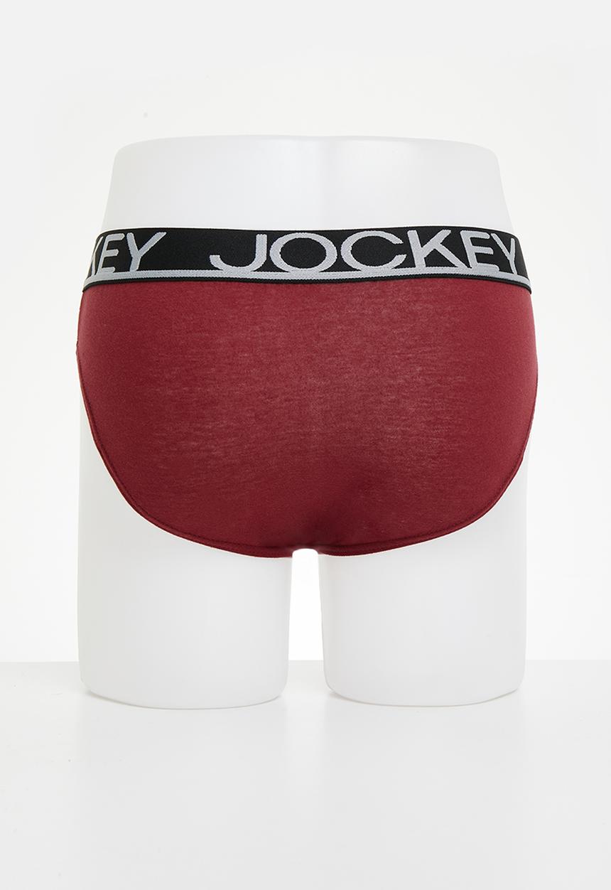 Jockey - 3+1 Pk Jockey plain brief - bright cobalt, cabernet, springlake, black