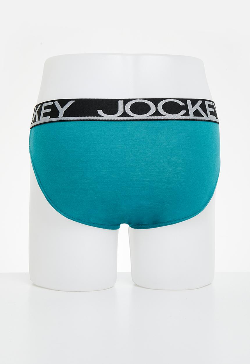Jockey - 3+1 Pk Jockey Plain Brief - Woodland Grey, Bright Aqua, Garbour Blue, 