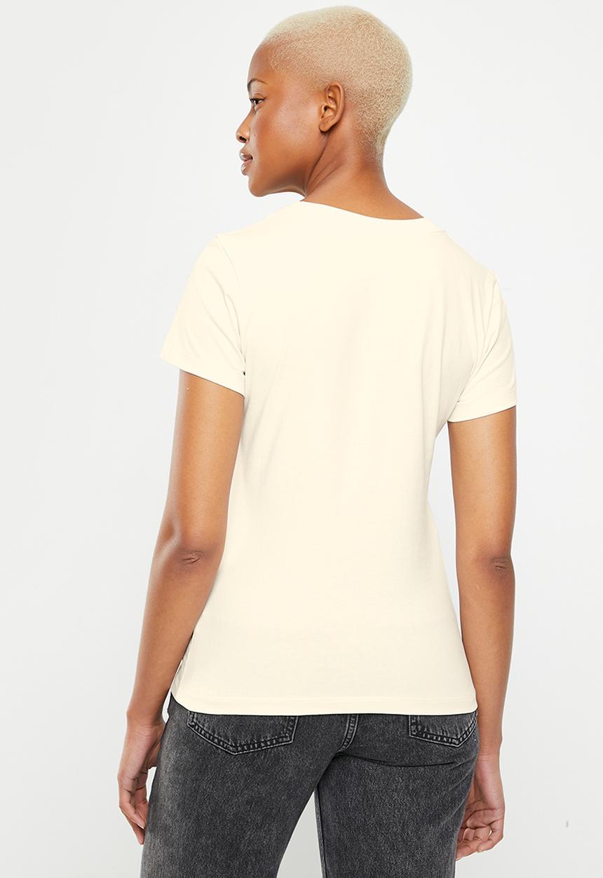 Calvin Klein - Micro monologo slim fit tee - ivory