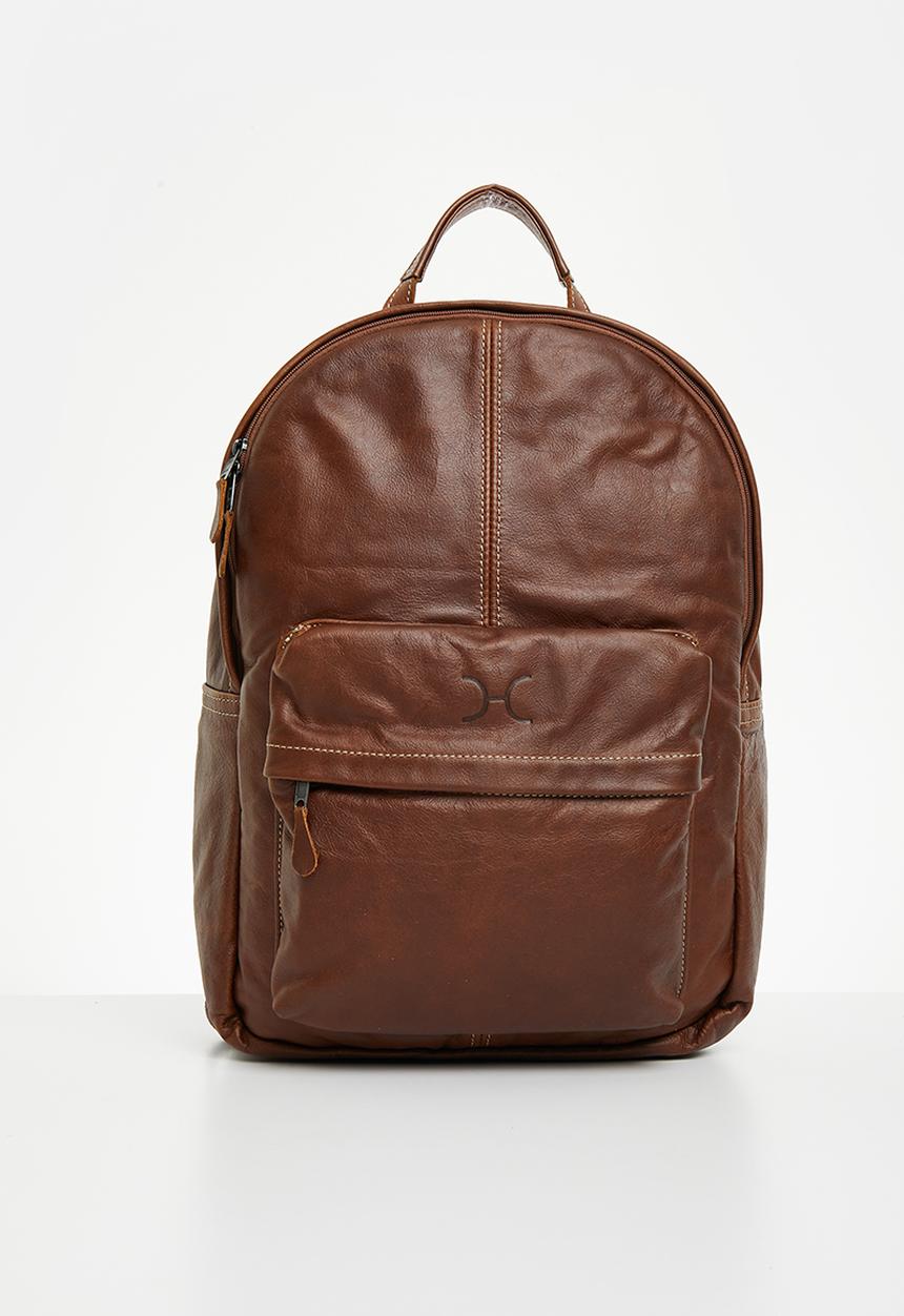 Thandana - Leather Laptop Backpack - Tobac