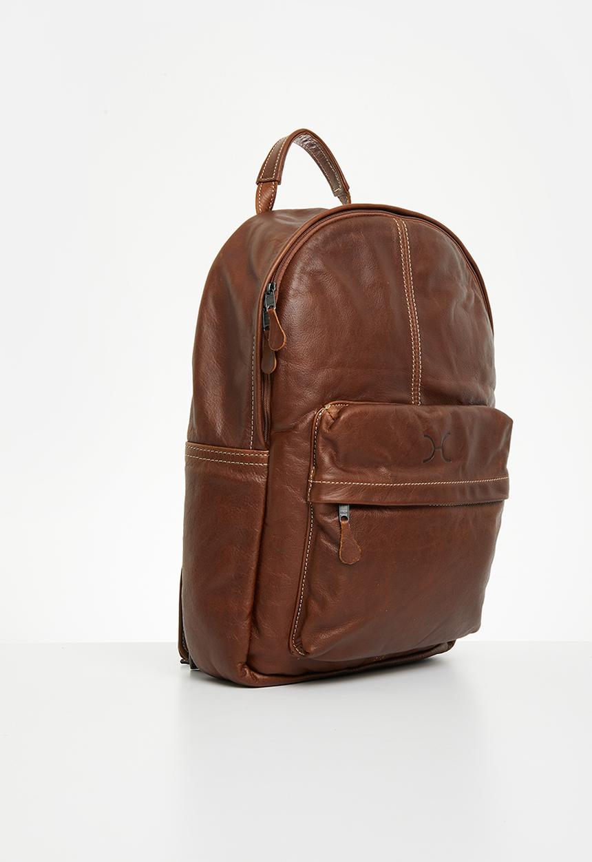 Thandana - Leather Laptop Backpack - Tobac
