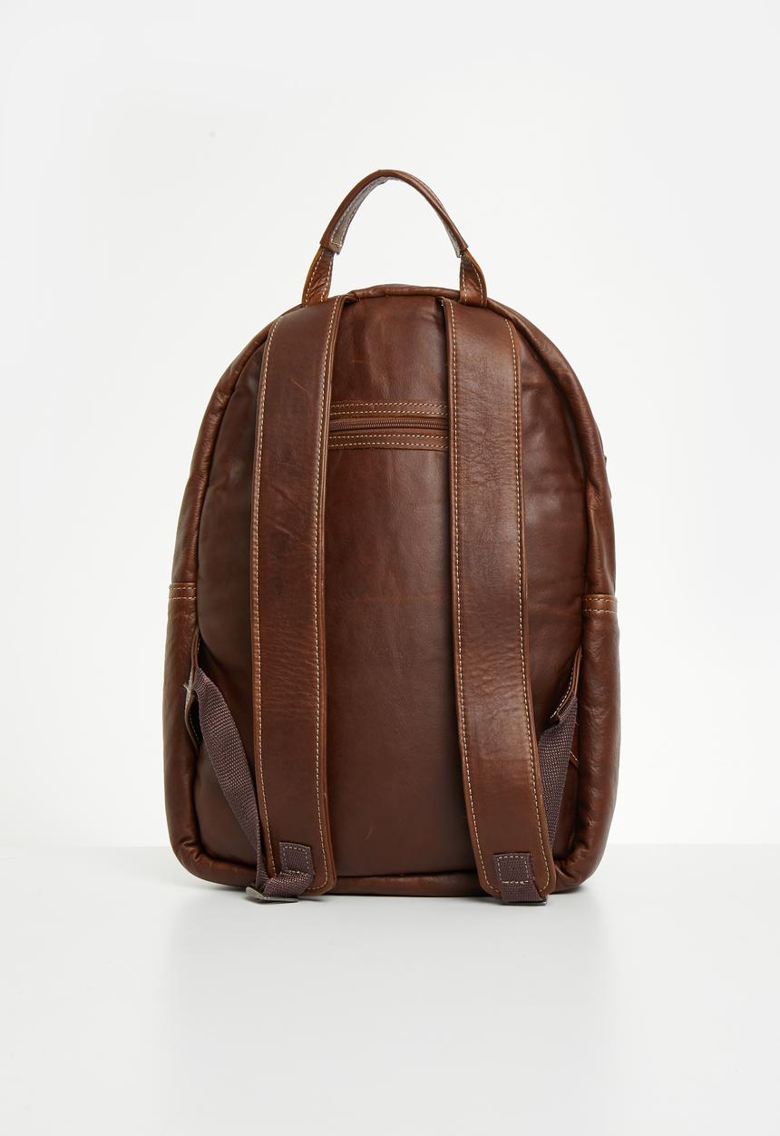 Thandana - Leather Laptop Backpack - Tobac