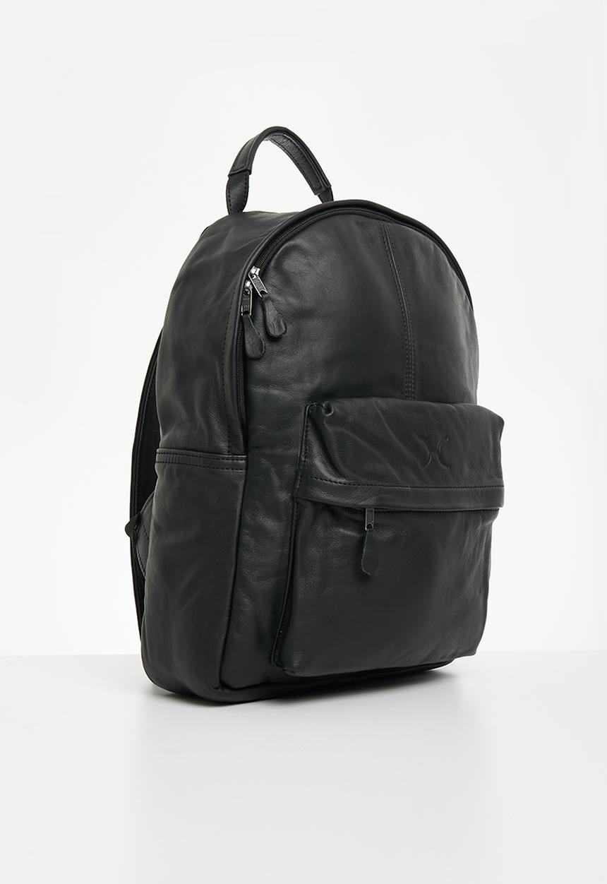 Thandana - Leather Laptop Backpack - Black