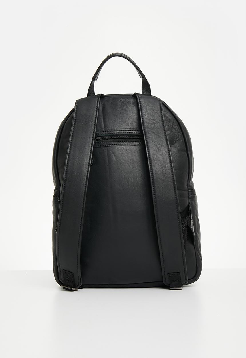 Thandana - Leather Laptop Backpack - Black