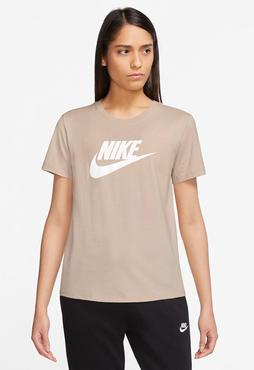 Nike - W nsw tee essntl icn ftra - sanddrift & white