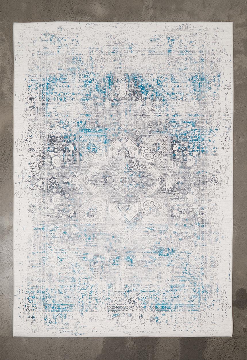 Sixth Floor - Brisbane printed rug - antique blue