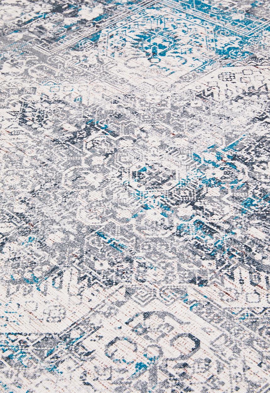 Sixth Floor - Brisbane printed rug - antique blue