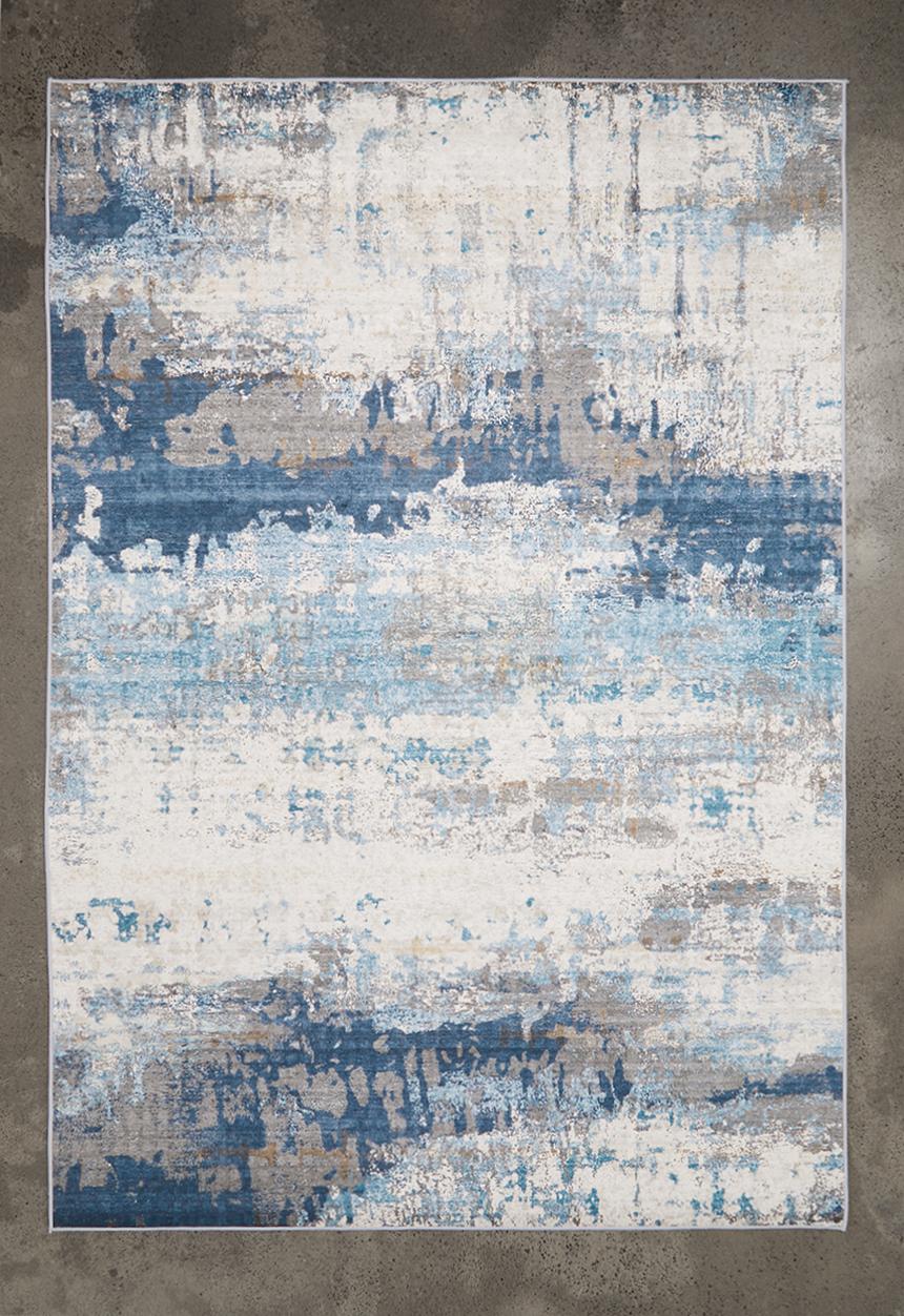 Sixth Floor - Brisbane printed rug - distressed blue