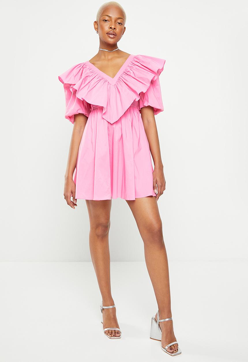 Glamorous - Frill collar mini - pink