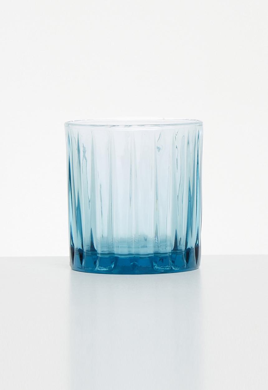 Jenna Clifford - Hand pressed glass set of 4 - blue