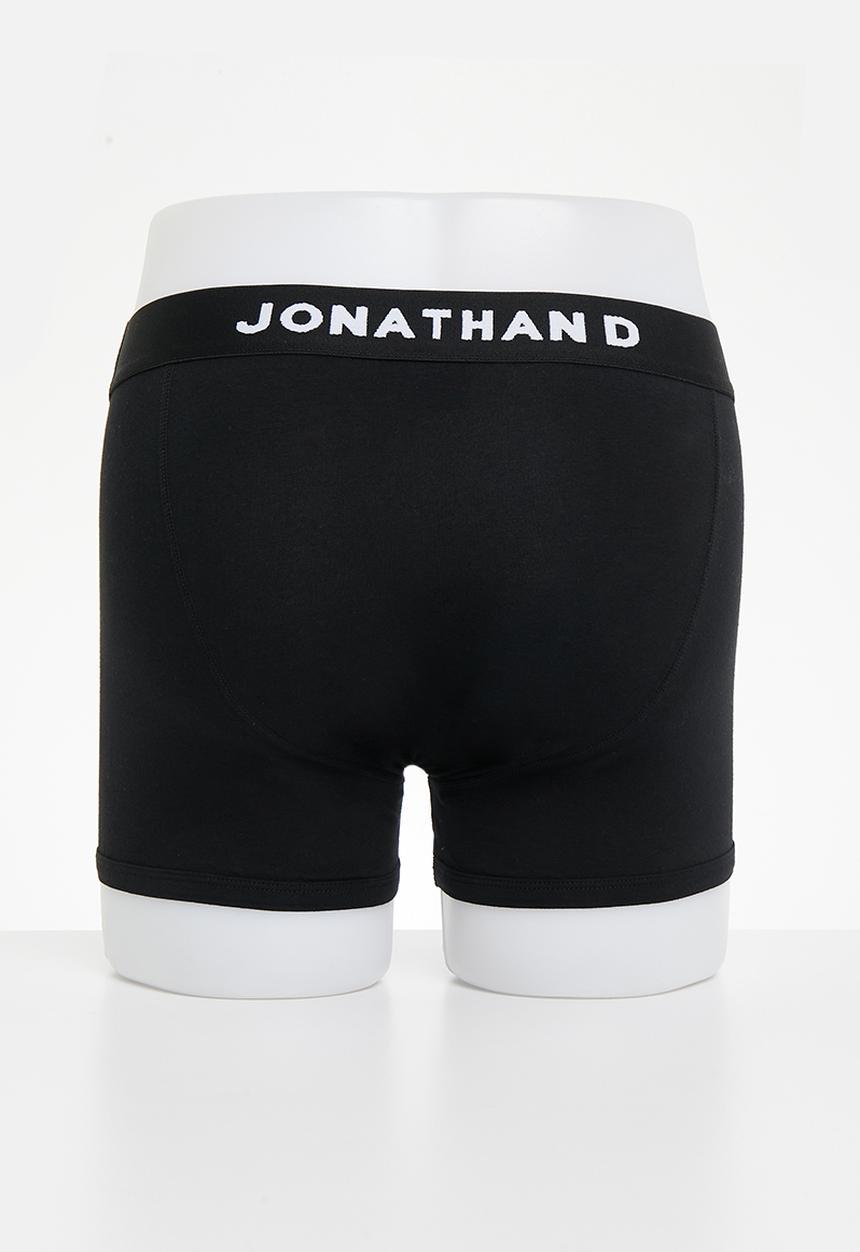 Jonathan D - JD Trunk 2-pack knitted trunks with elastic waistband - black & navy