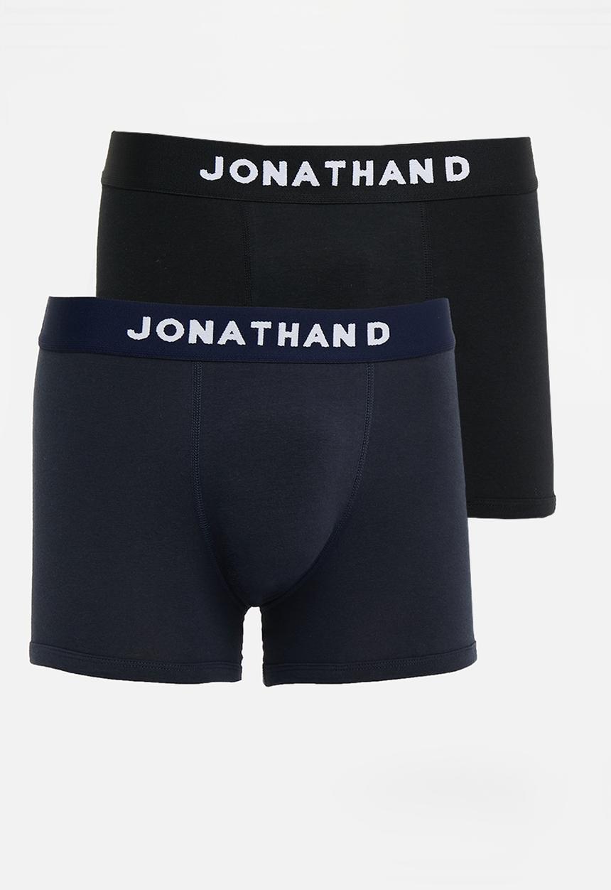 Jonathan D - JD Trunk 2-pack knitted trunks with elastic waistband - black & navy