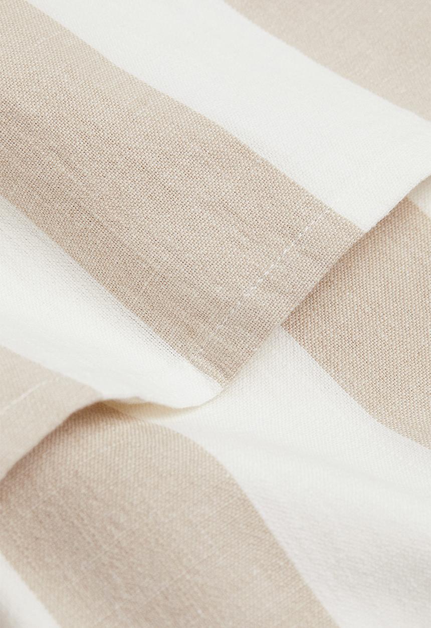 H&M - Striped linen-blend tablecloth - light beige/striped