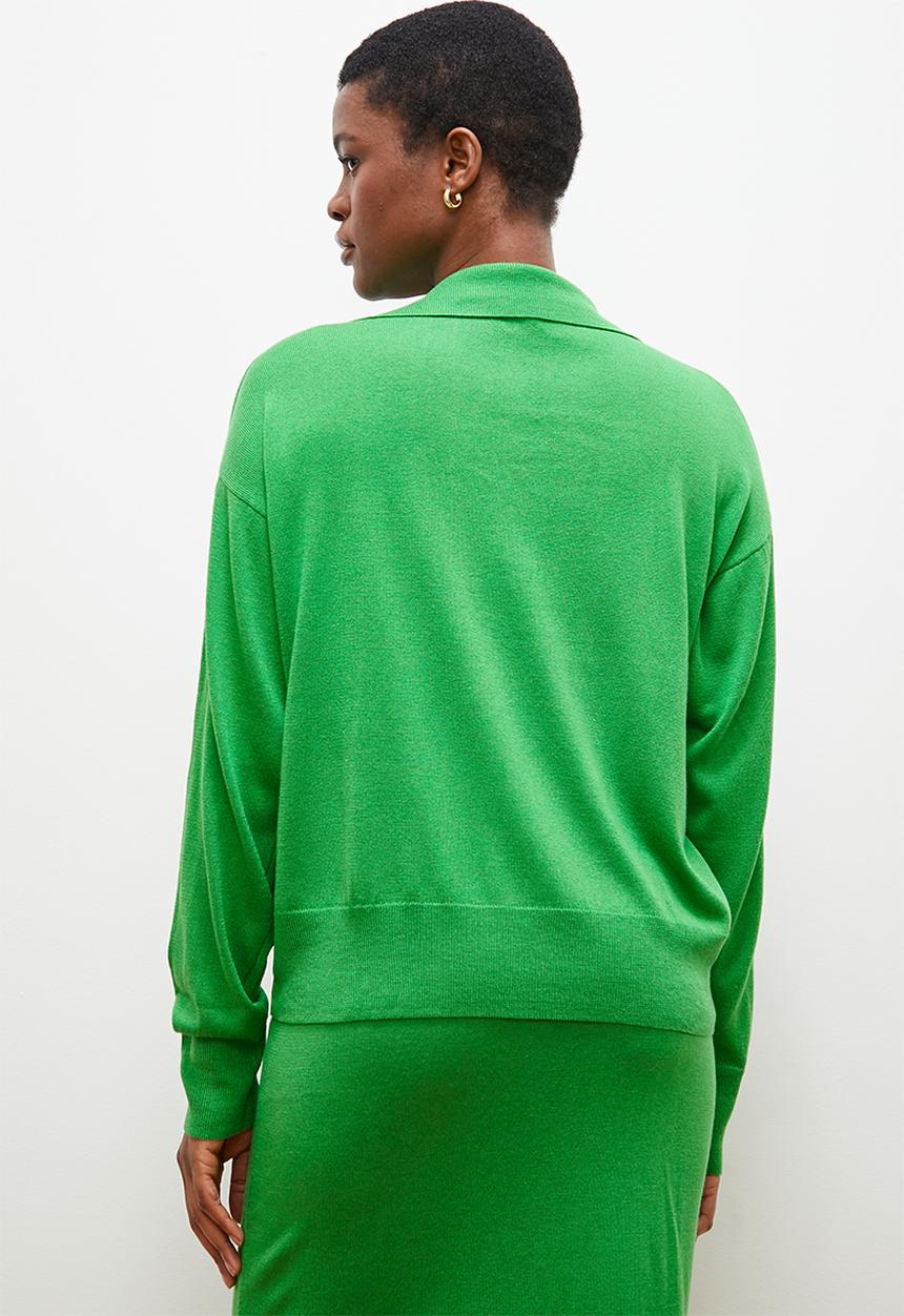 edit - Collared pullover - bright green