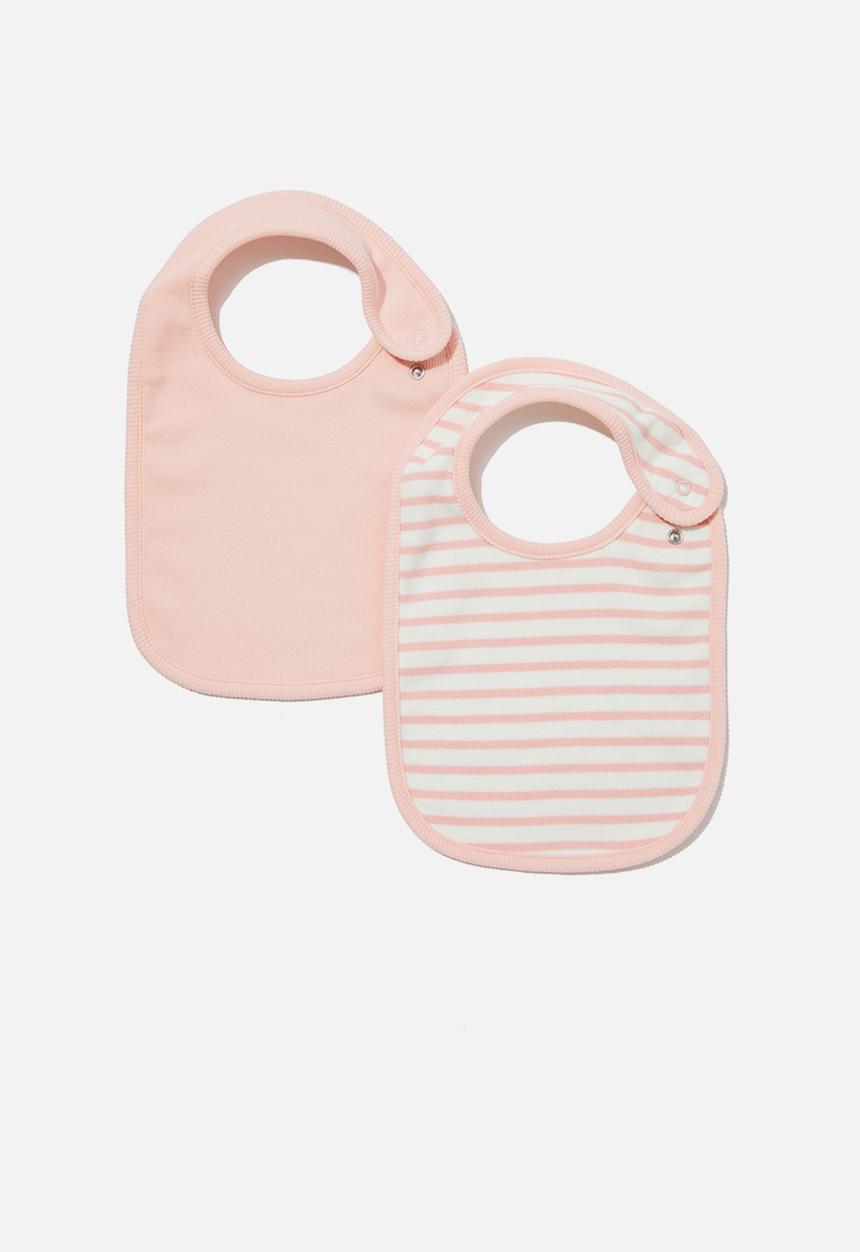 Cotton On - 2 pack essentials bib - pinky