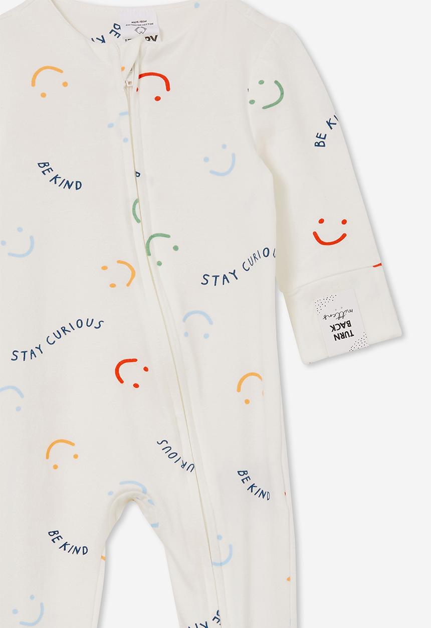 Cotton On - The long sleeve zip romper - vanilla / curious & kind
