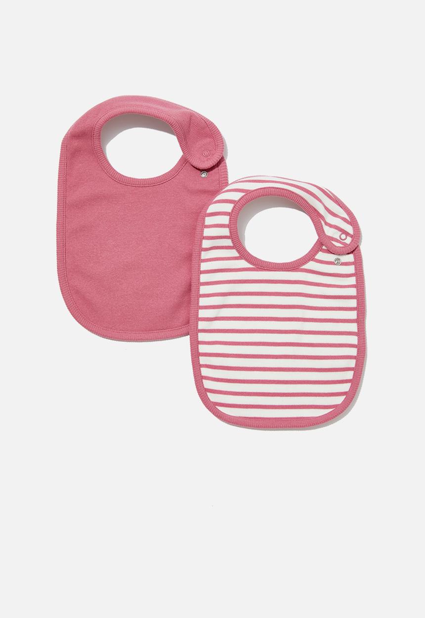 Cotton On - 2 pack essentials bib - very berry