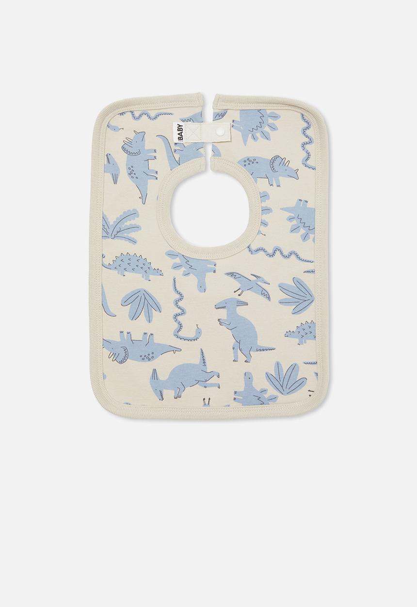 Cotton On - The square bib - rainy day / dino stomp