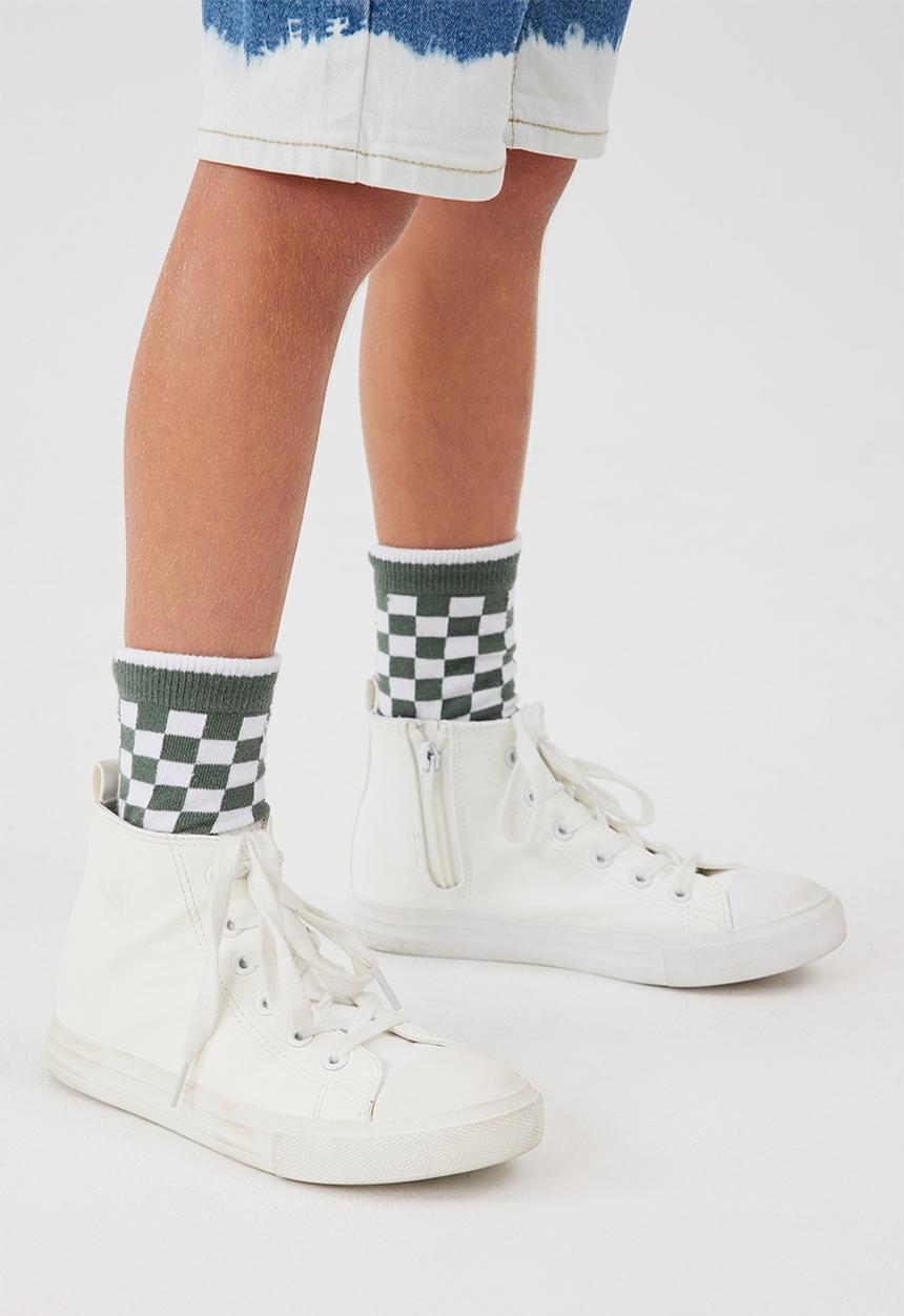 Cotton On - Kids 3 pack mid calf socks - green pear/dusty blue