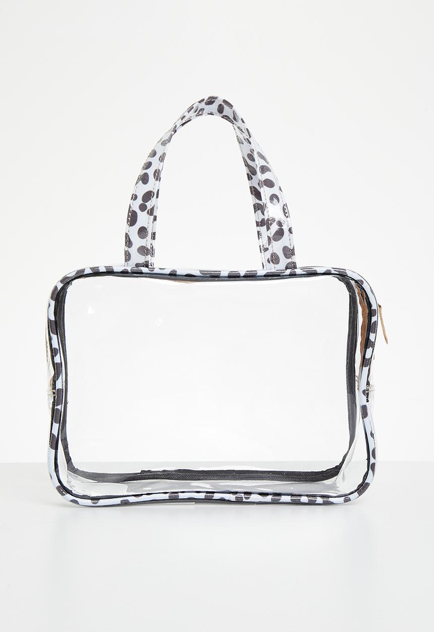 Thandana - Cosmetic Travel Bag Set - Cheetah White