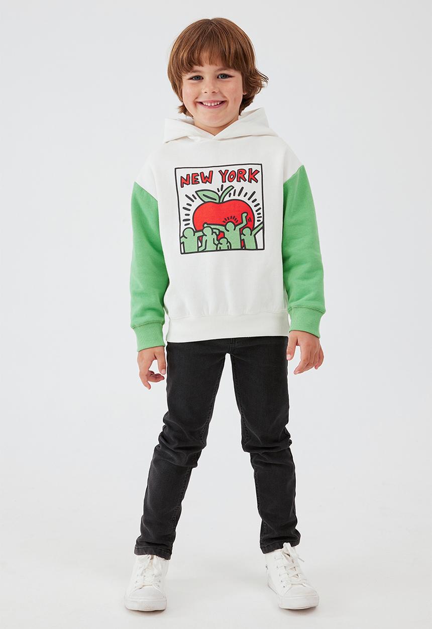Cotton On - License emerson hoodie - lcn kei vanilla/keith haring new york