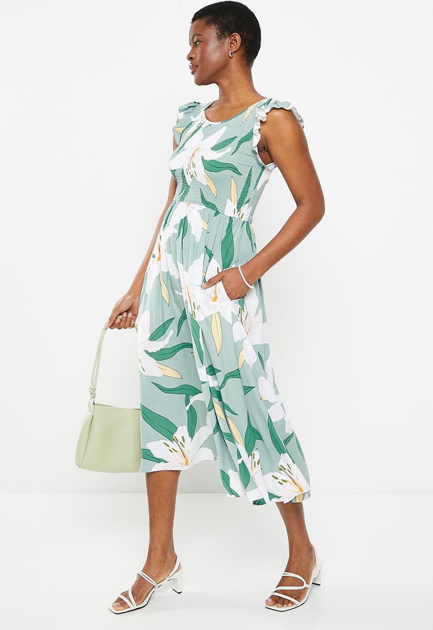 Stella Morgan - Lily printed midi dress - multi green