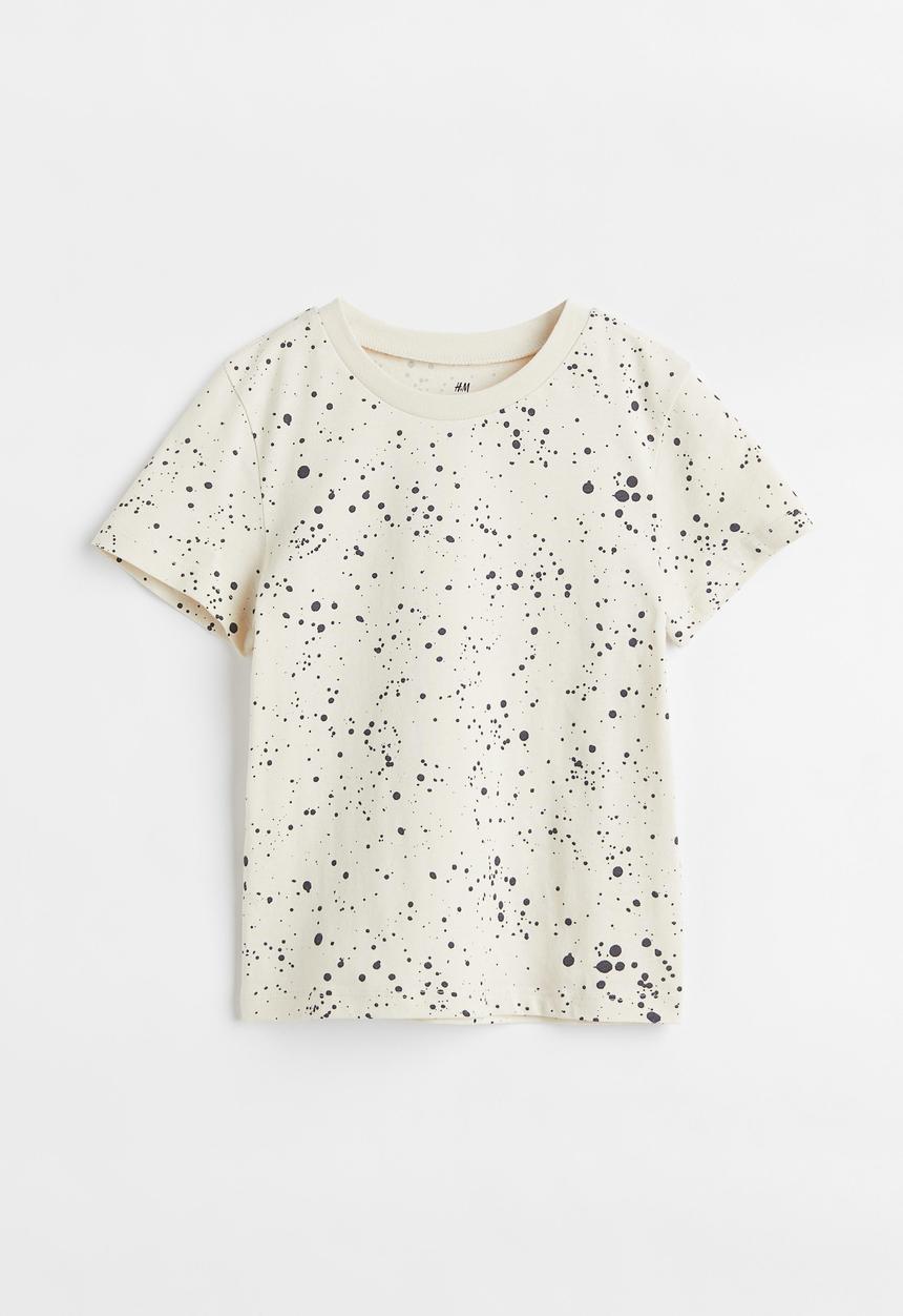H&M - Cotton t-shirt - natural white/splatter print