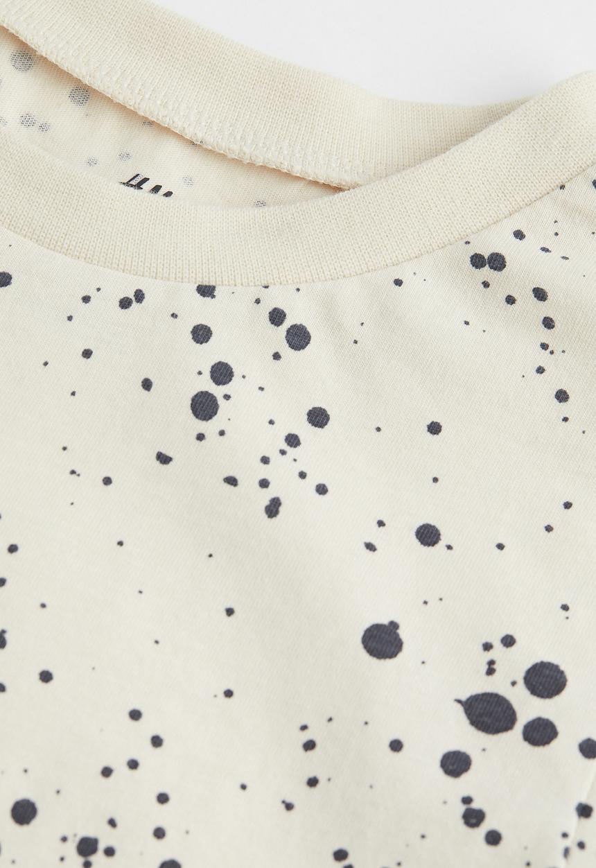 H&M - Cotton t-shirt - natural white/splatter print