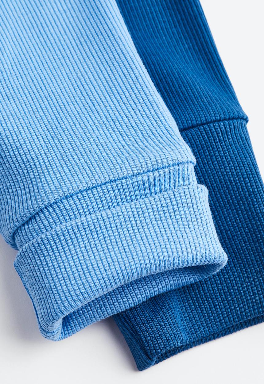 H&M - 2-pack adjustable-fit leggings - blue/dark blue